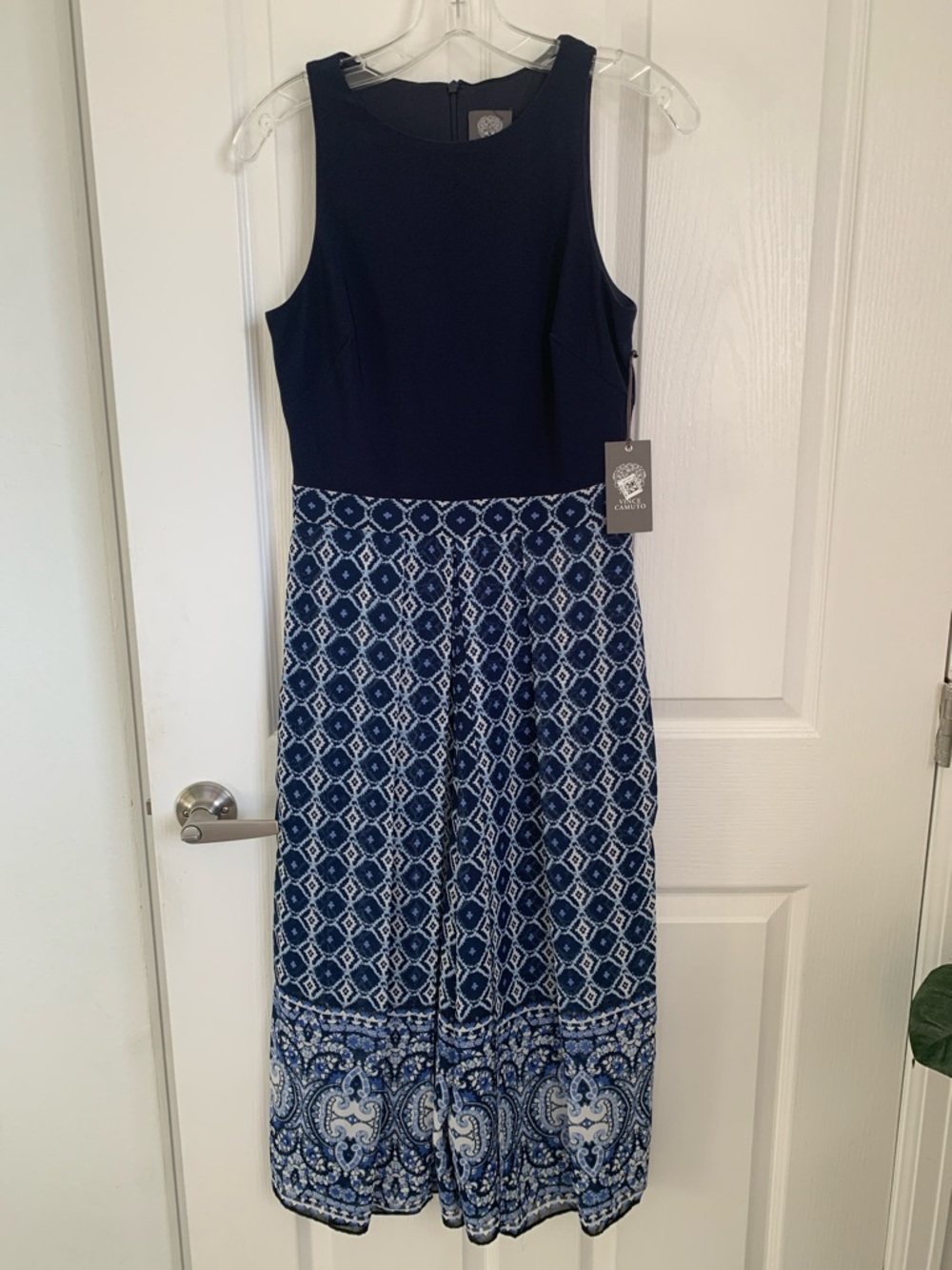# 5/9 Vince Camuto Navy Sleeveless chiffon crop jumpsuit , size 4